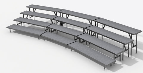 4 Tier Choral Riser System - 19' Long (fits 45 to 56 People)
