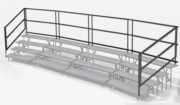 Side Guardrails for 3 Tier Choral Riser System - 41' Long (fits 63 to 96 People)