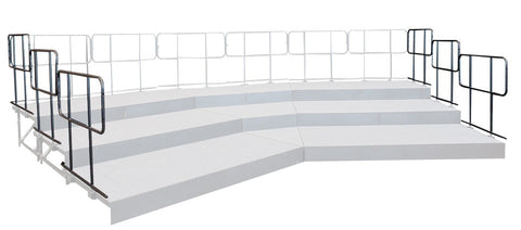 Side Guard Rails for 4 Tier Straight Seated Riser System - 24' Long (Fits 48 to 60 Chairs)