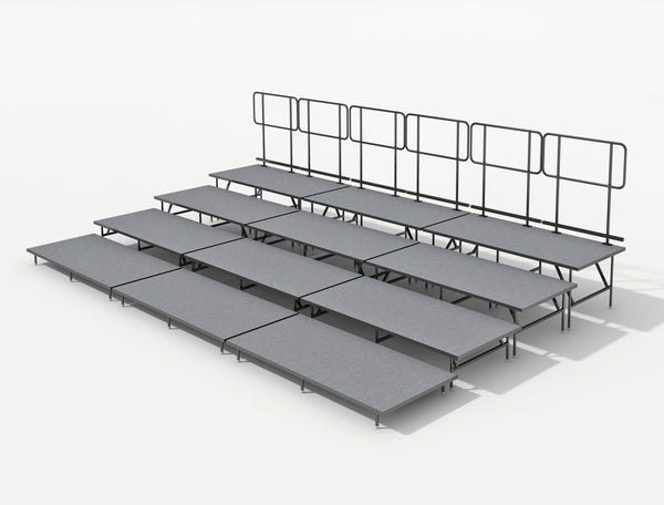 Back Row Guard Rails for 3 Tier Straight Seated Riser System