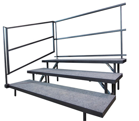Side Guard Rail for Choral Riser Panels 3 step w/ mounting hardware - dual pack