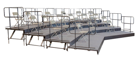 4 Tier Side Guardrail Package for Seated Risers - 2 pack