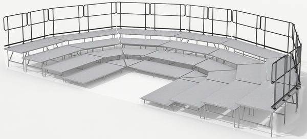 Rear Guard Rails for 3 Tier Seated Riser System