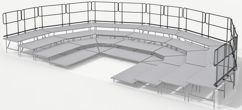 Rear Guard Rails for 4 Tier Seated Riser System