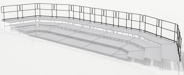 Rear Guard Rails for 4 Tier Seated Risers System